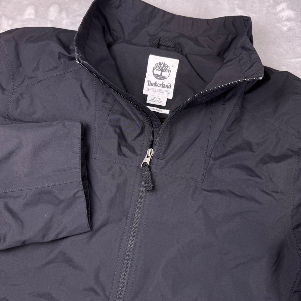 Timberland Mens‎ Waterproof Jacket Black Full Zip Mesh Lined XL TB0A1OGP